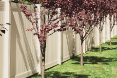 Classic Beige Tongue and Groove Vinyl Privacy Fence